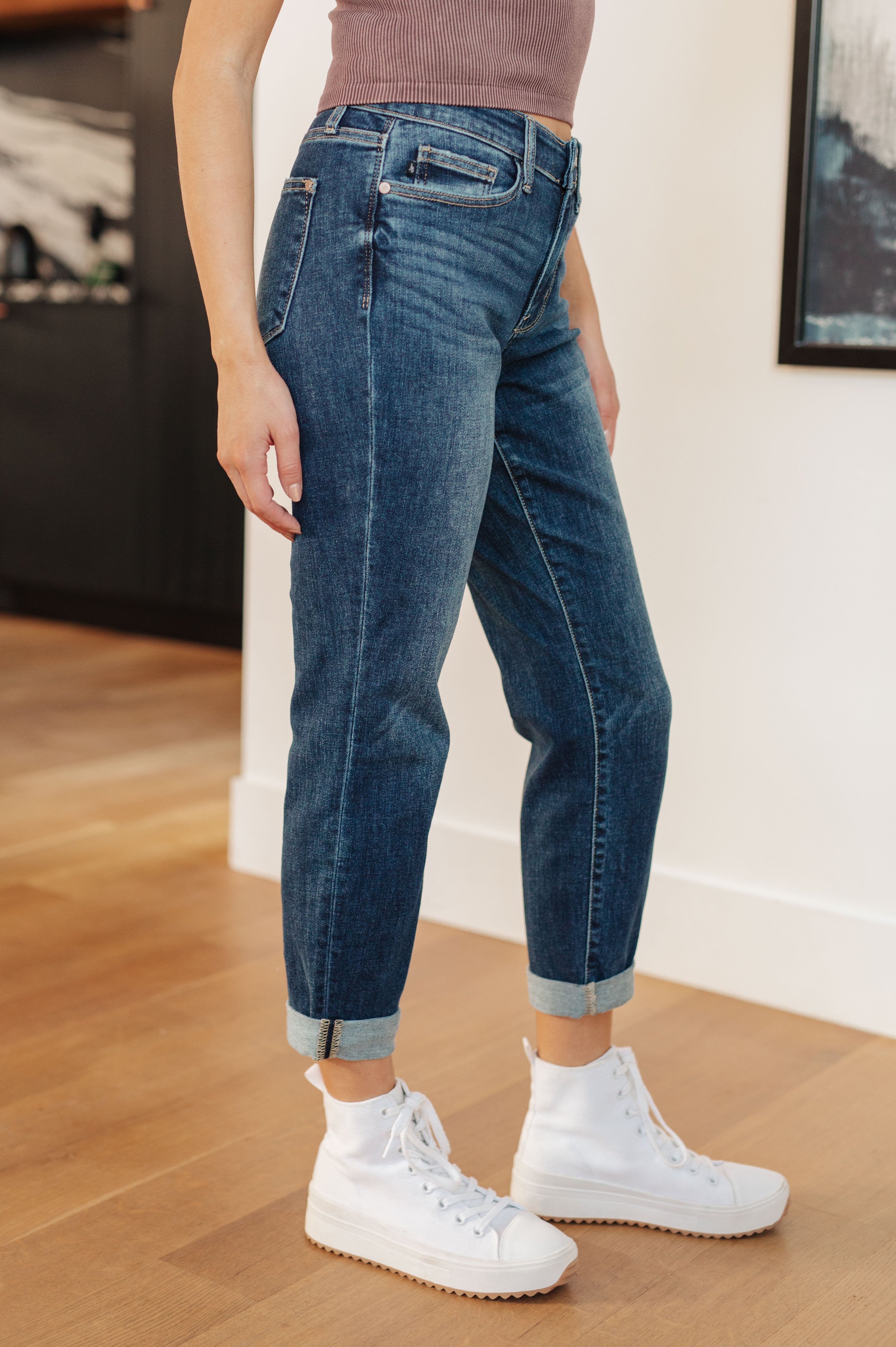 London Midrise Cuffed Boyfriend Jeans, Google SEO optimization: London Midrise Boyfriend Jeans