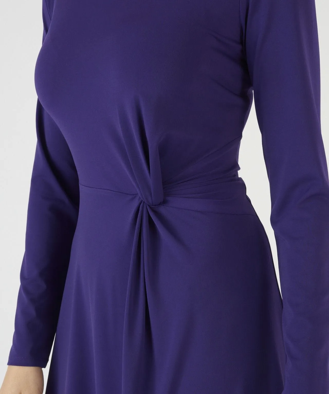 Long Sleeve Side Knot Jersey Dress