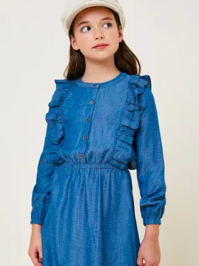 Women's Short Sleeve Chambray Dress