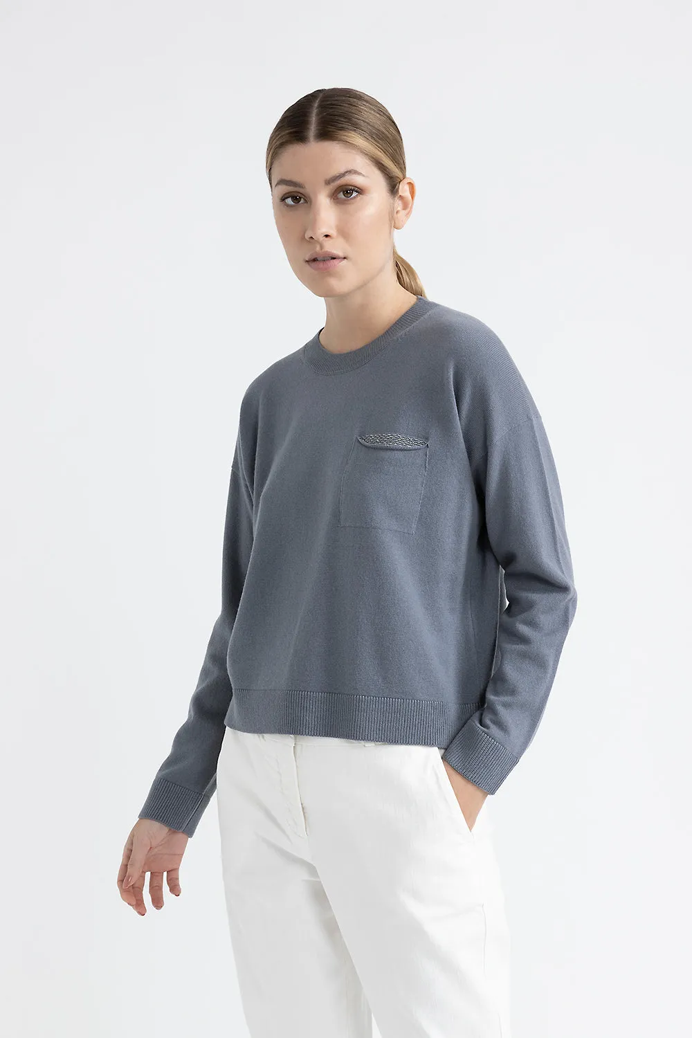 Luxurious Knit Wool Silk Cashmere Sweater