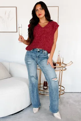 Make No Mistake Mid-Rise Wide Leg Risen Jeans (Medium)