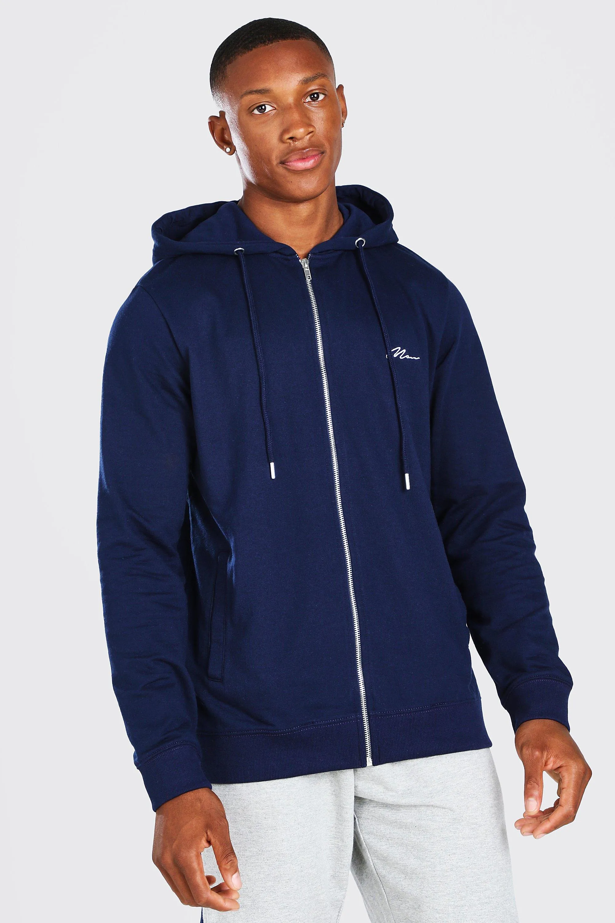 MAN Signature Zip Through Hoodie Lounge