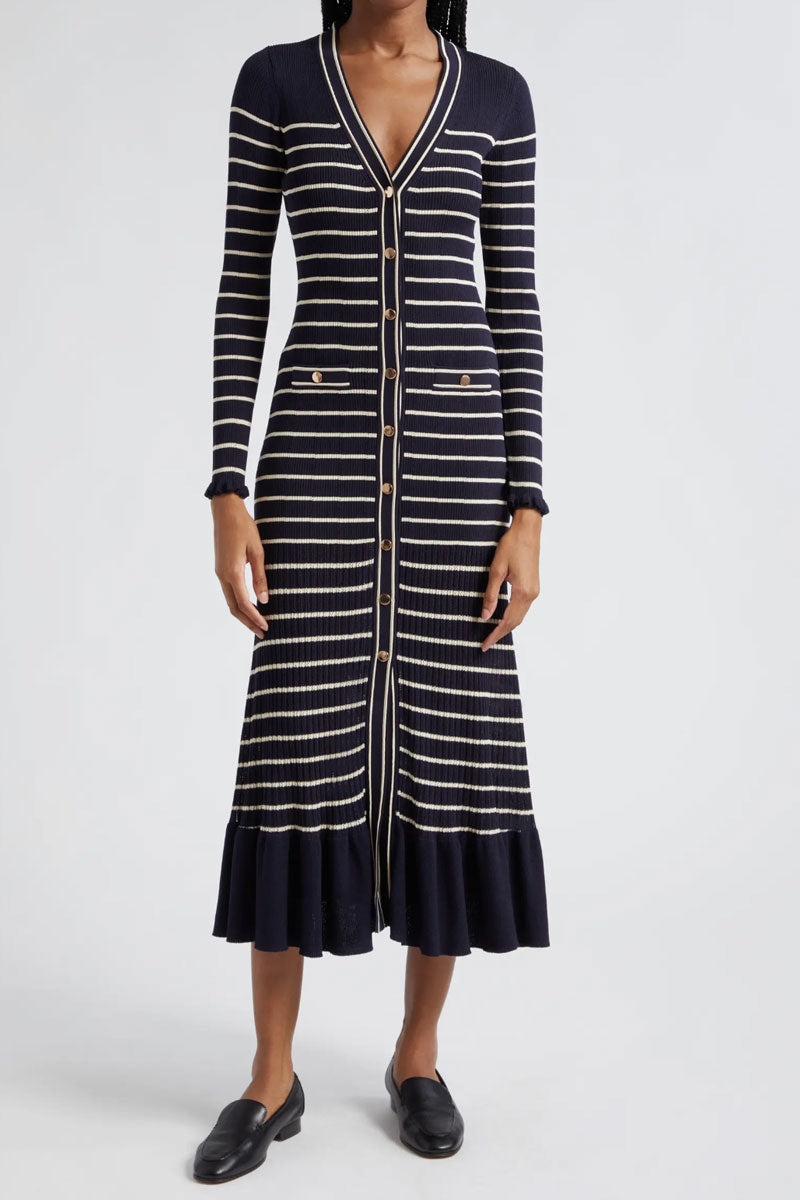 Marina Dress Navy Stripe