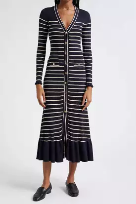 Marina Dress Navy Stripe