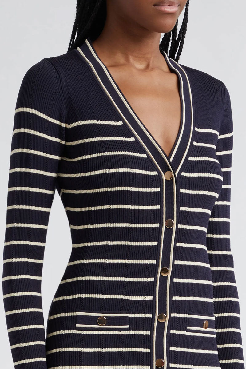 Marina Dress Navy Stripe