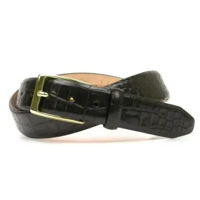 Martin Dingman Black Jefferson Alligator Belt