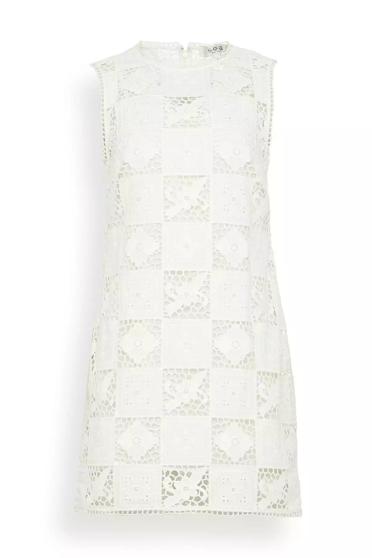 Melia White Tank Dress with Embroidery