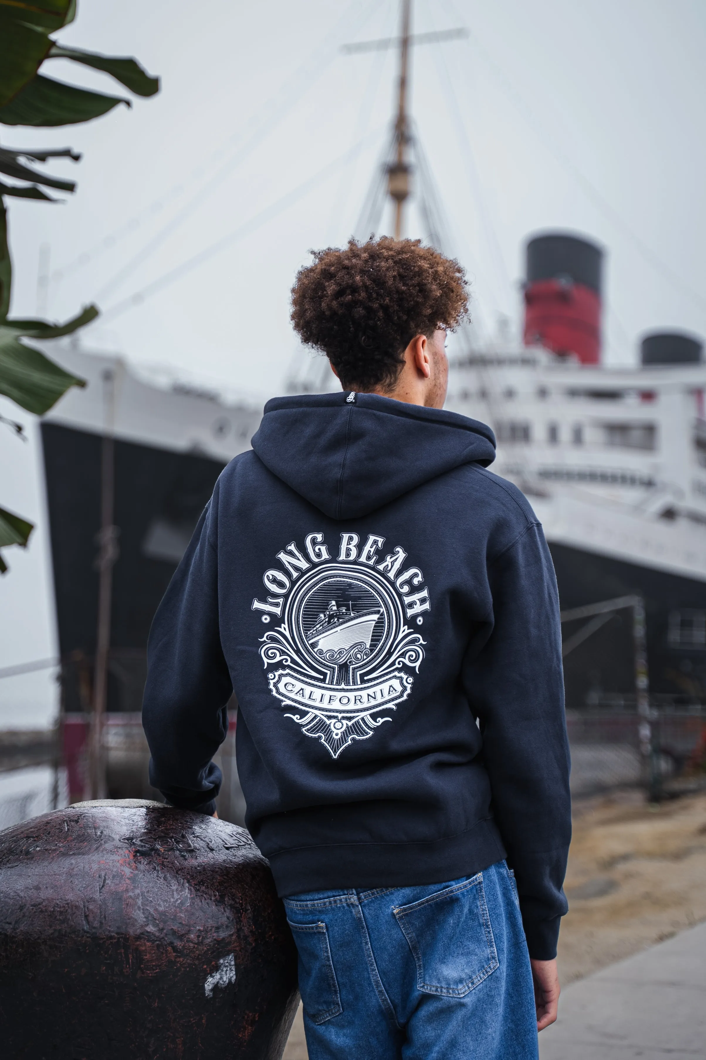 Men's Navy Zip Up Hoodie