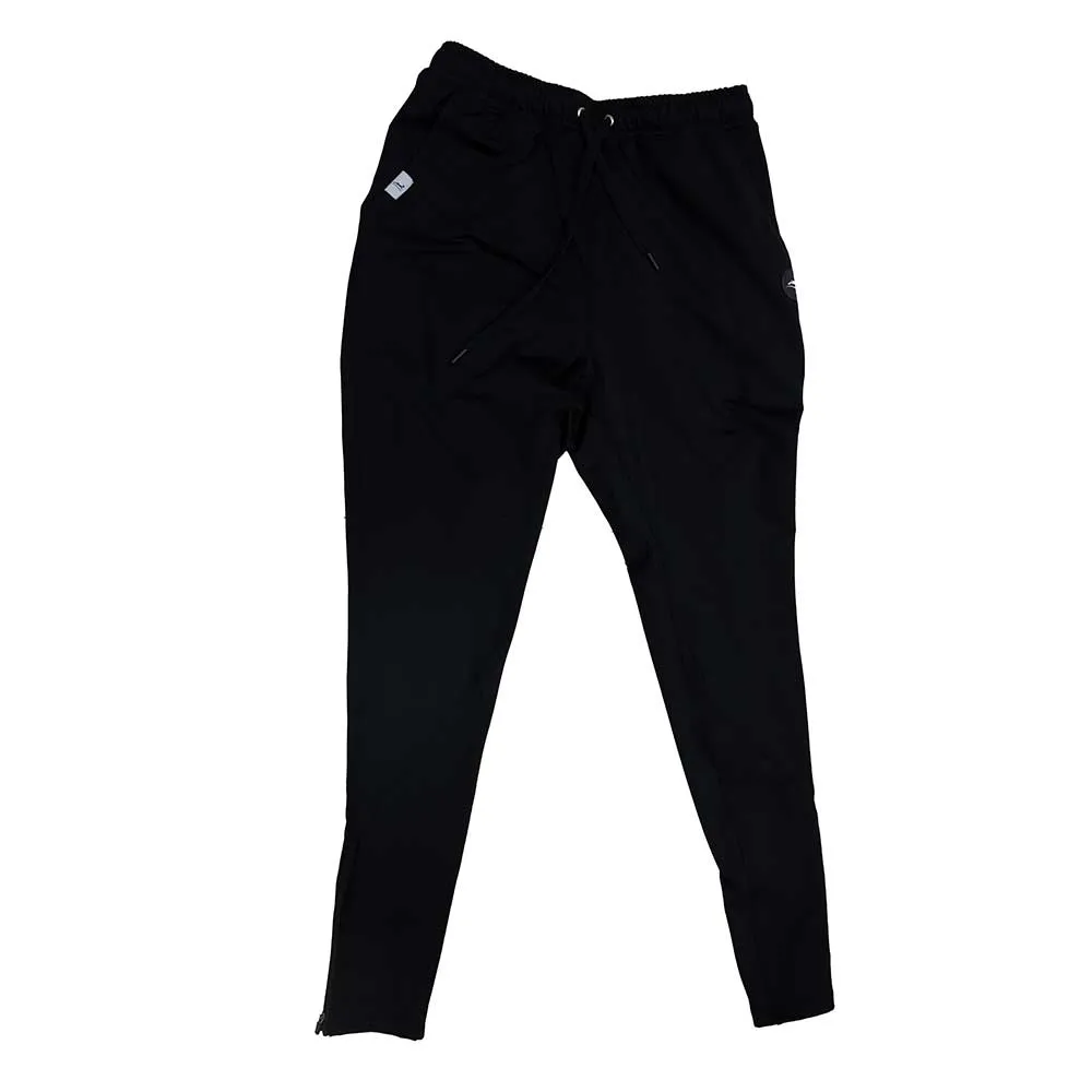 Men's Black/White Track Running Pant Foldover Woven Rectangle Patch Black Gazelle Black Rubber Circle Patch White Gazell