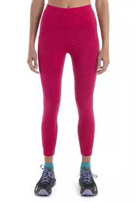 Merino high rise tights for women with IB Topo Lines pattern