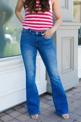 Mid Rise Flare Jeans by The Kira