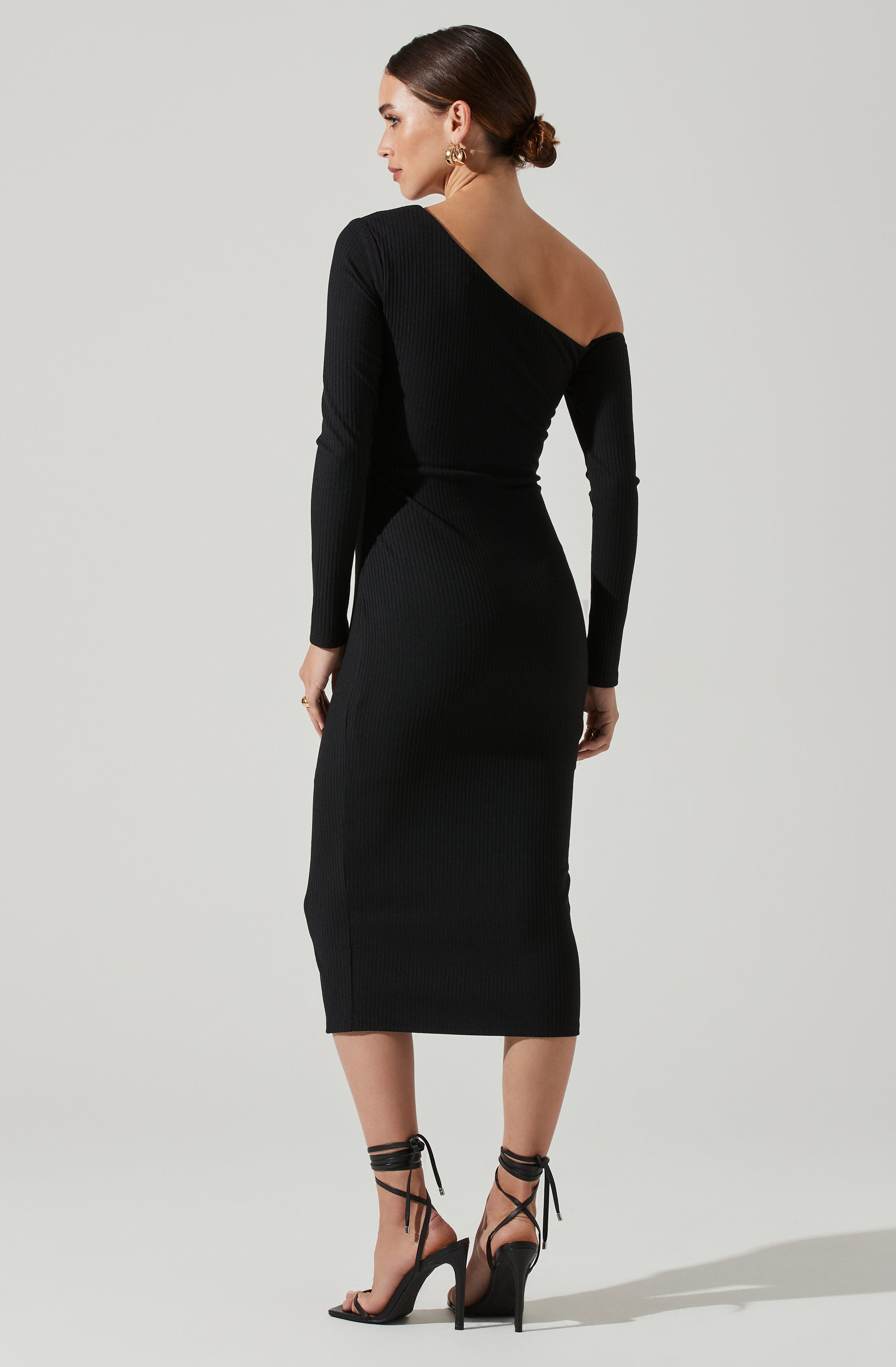 Midi Dress with Asymmetrical Bust Cutout