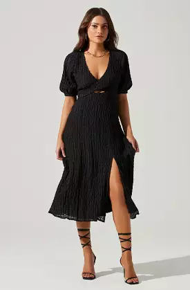 Midi Dress with Cross Bust and Tie Back