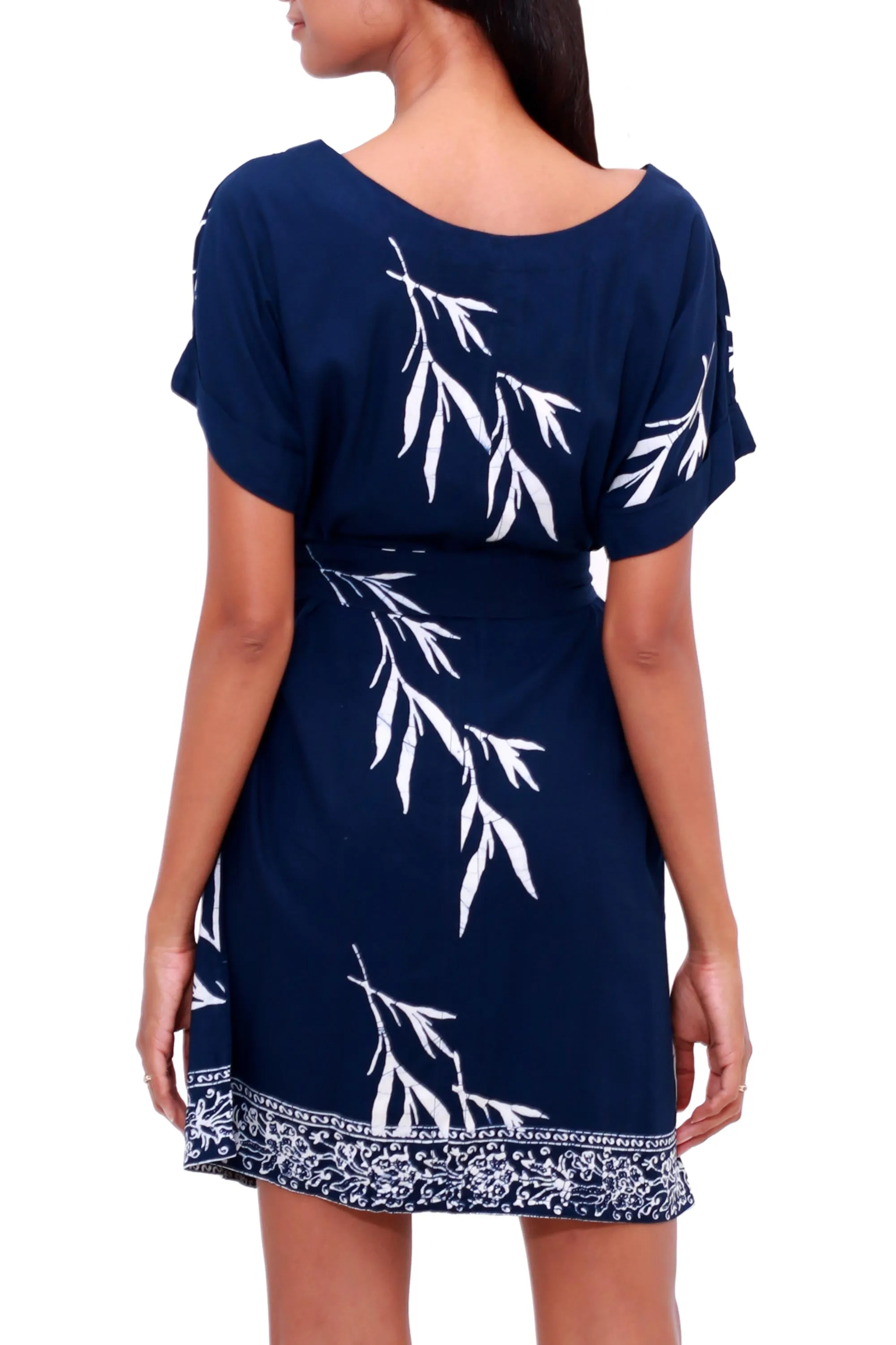 Midnight White Batik Shift Dress