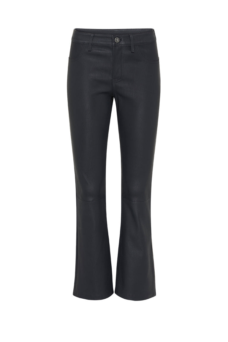 Midtown Kick Flare Pant - Black Leather with Stretch - Shop Now