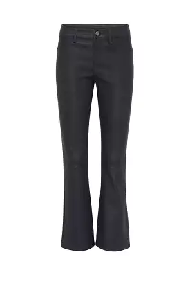 Midtown Kick Flare Pant - Black Leather with Stretch - Shop Now