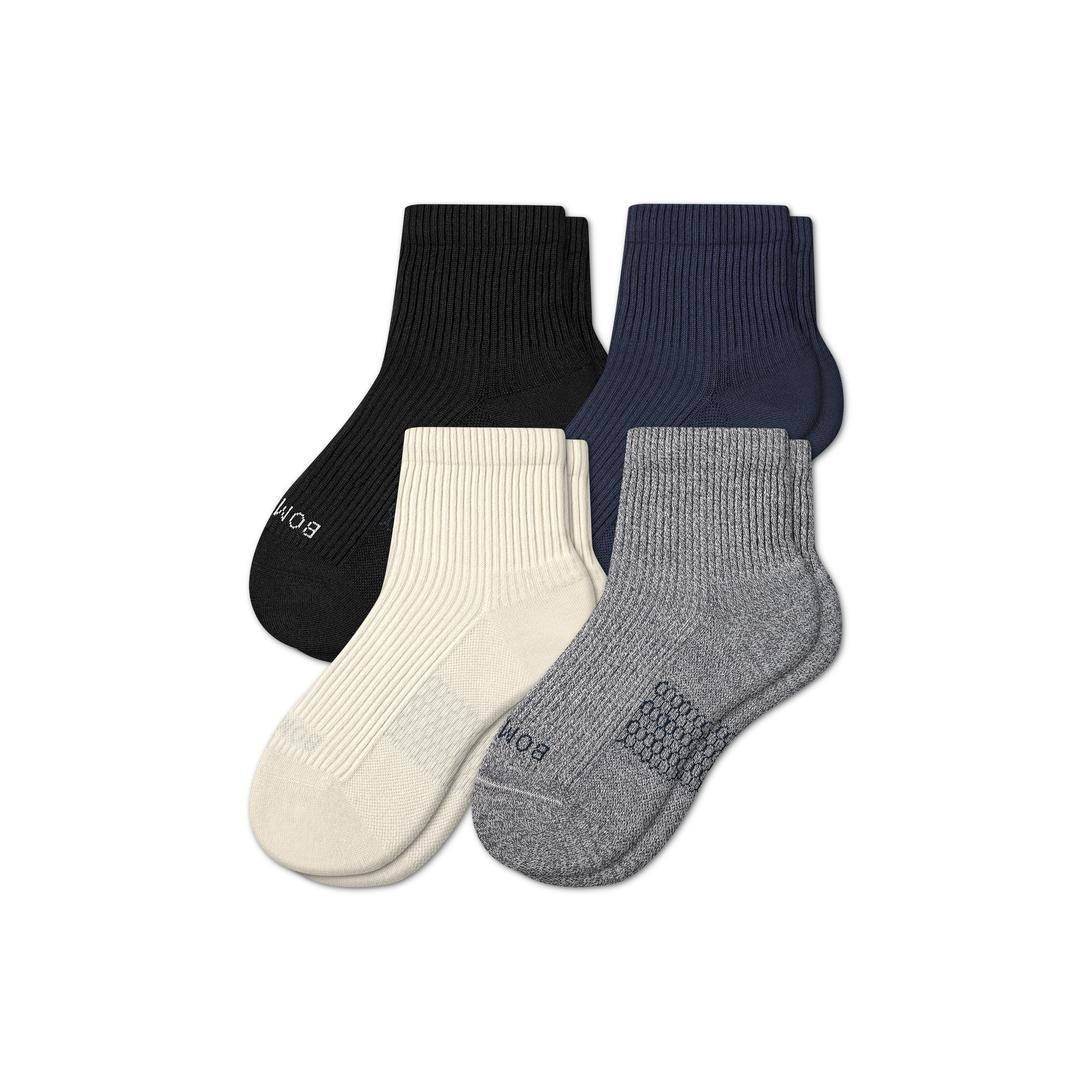 Modern Rib Quarter Socks 4-Pack for Men