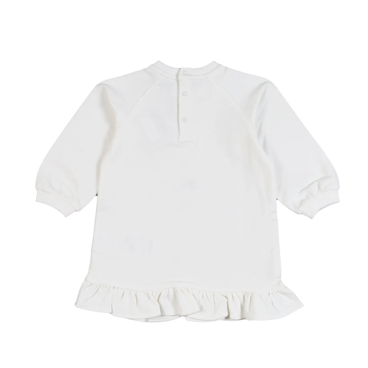 Moschino White Sweatshirt Dress For Baby Girls