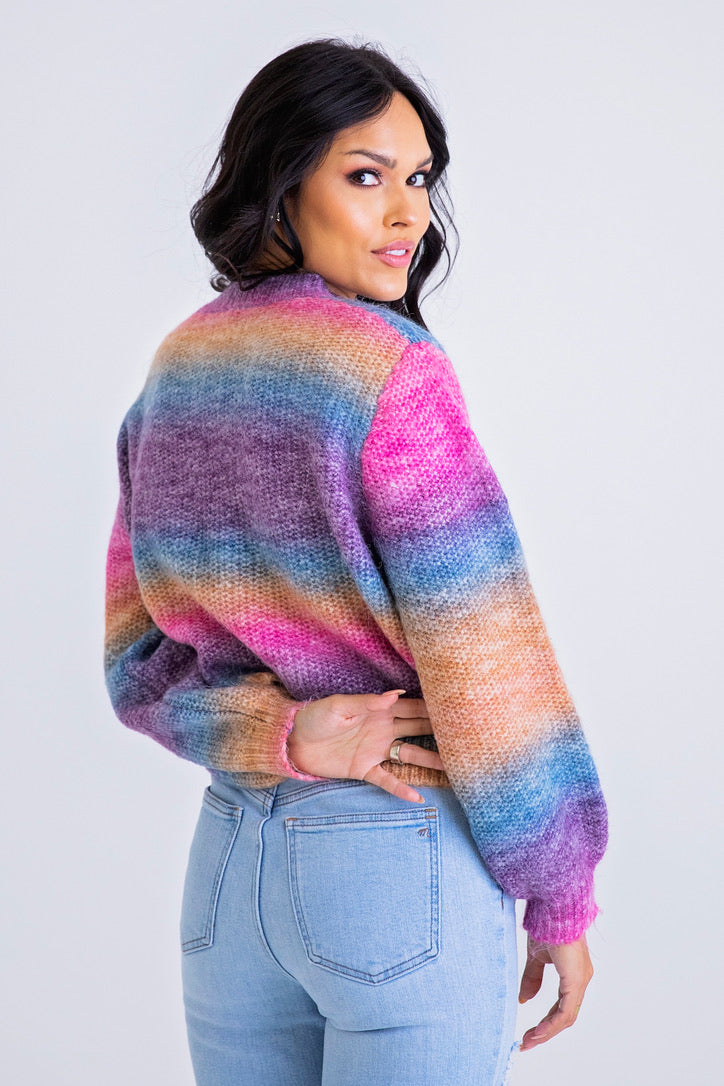 Multi Striped Yarn Sweater