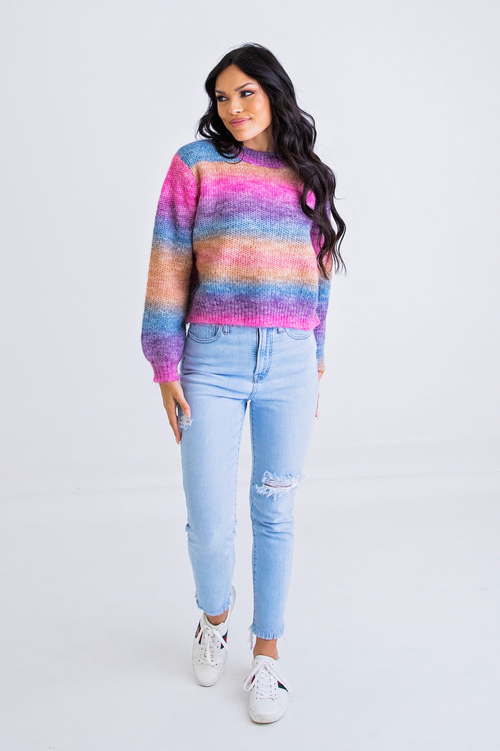 Multi Striped Yarn Sweater