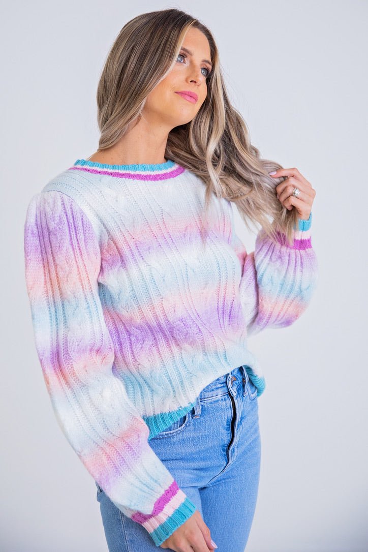 Multi Yarn Cable Knit Sweater