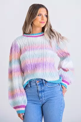 Multi Yarn Cable Knit Sweater