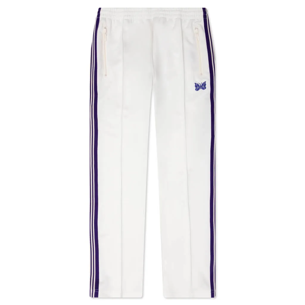 Ice White Smooth Polyester Narrow Track Pant