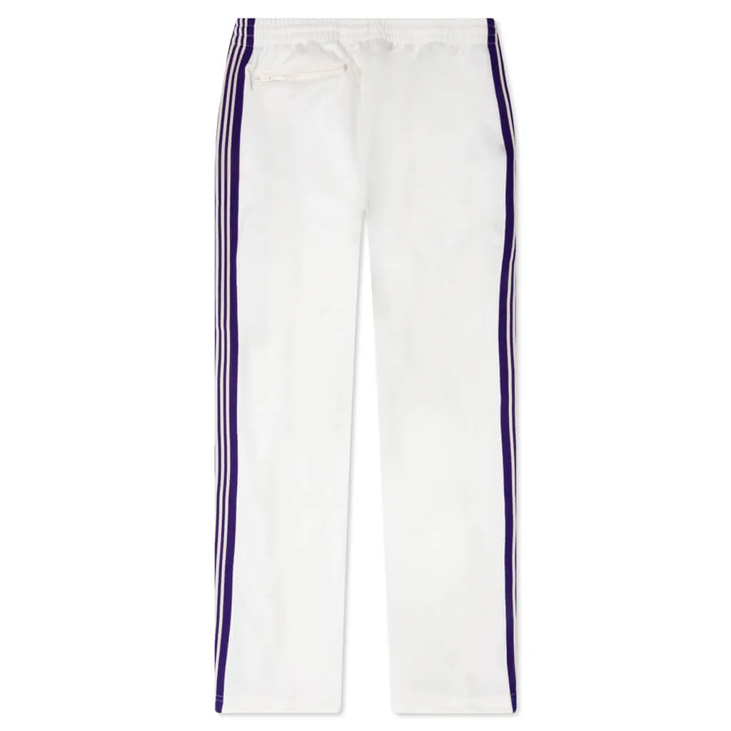 Ice White Smooth Polyester Narrow Track Pant