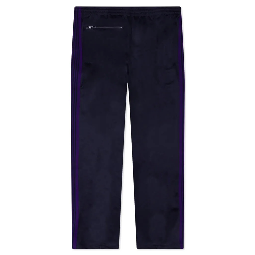 Navy Polyester Smooth Track Pants