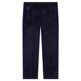 Navy Polyester Smooth Track Pants