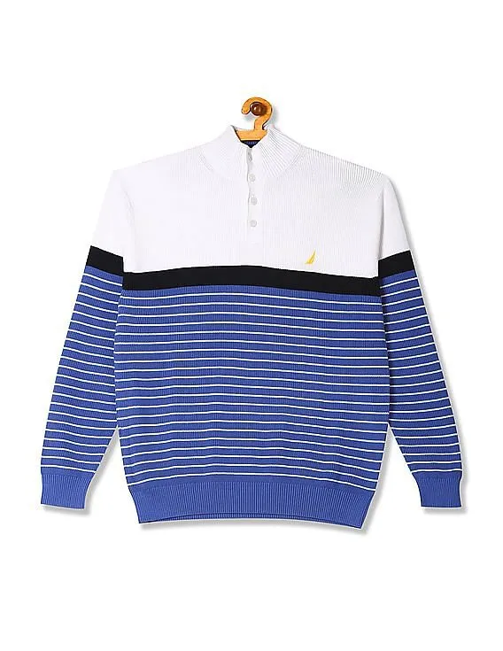 Nautica Striped Mock Neck Sweater