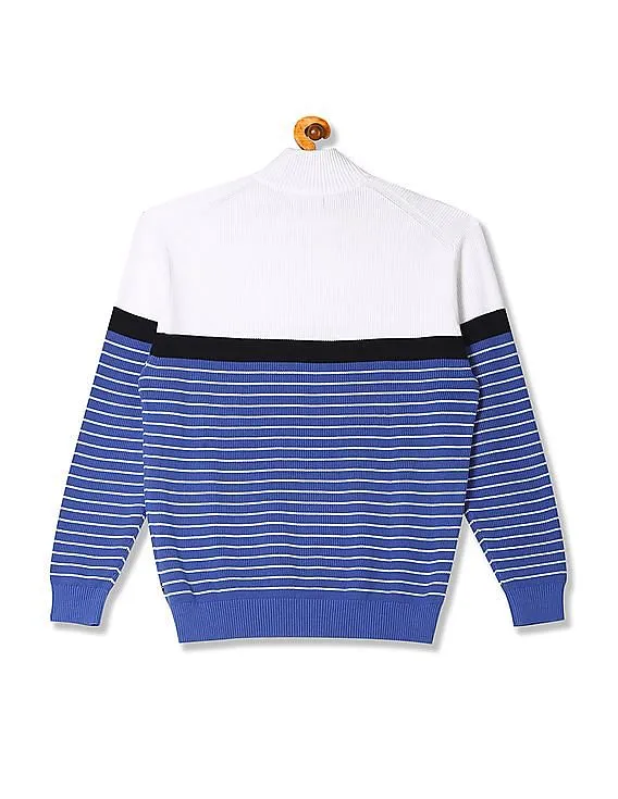 Nautica Striped Mock Neck Sweater