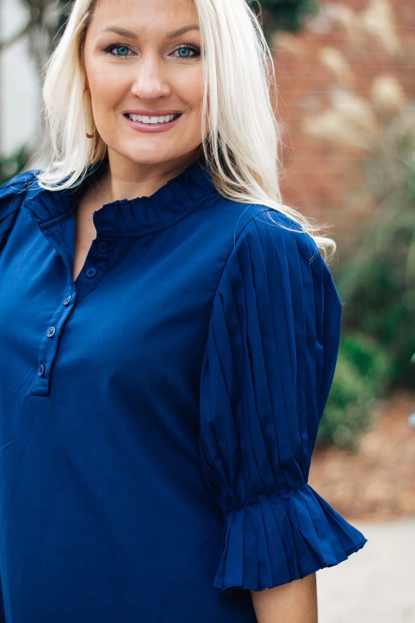 Nautical Pleated Shift Dress