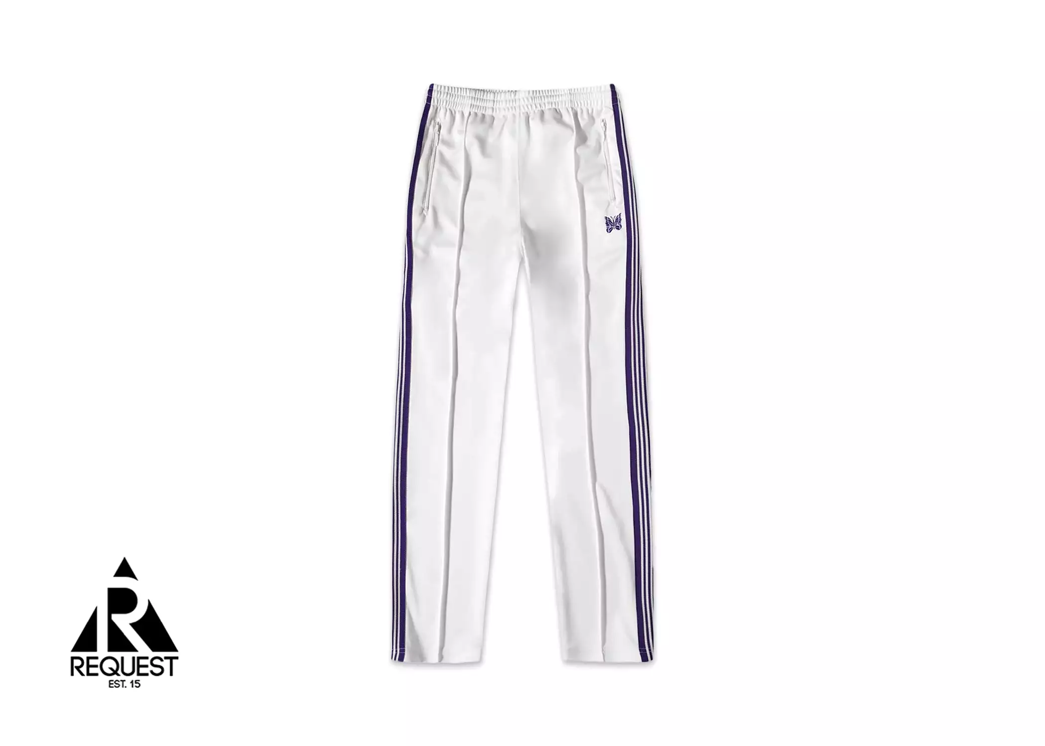 Needles Narrow Track Pant Polly Ice White/Purple