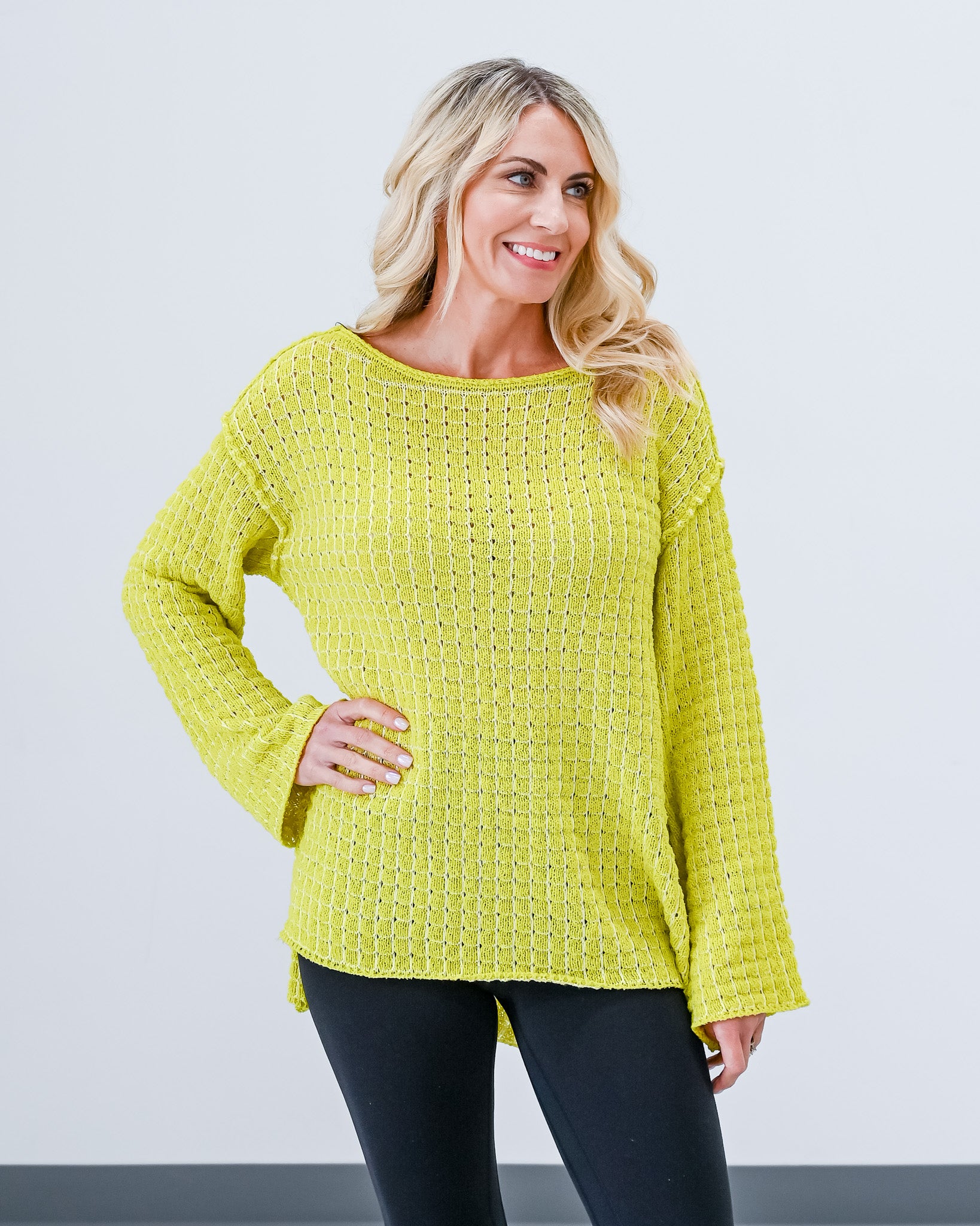 Neon Rainbow Knit Sweater - Sizes 3X to S.