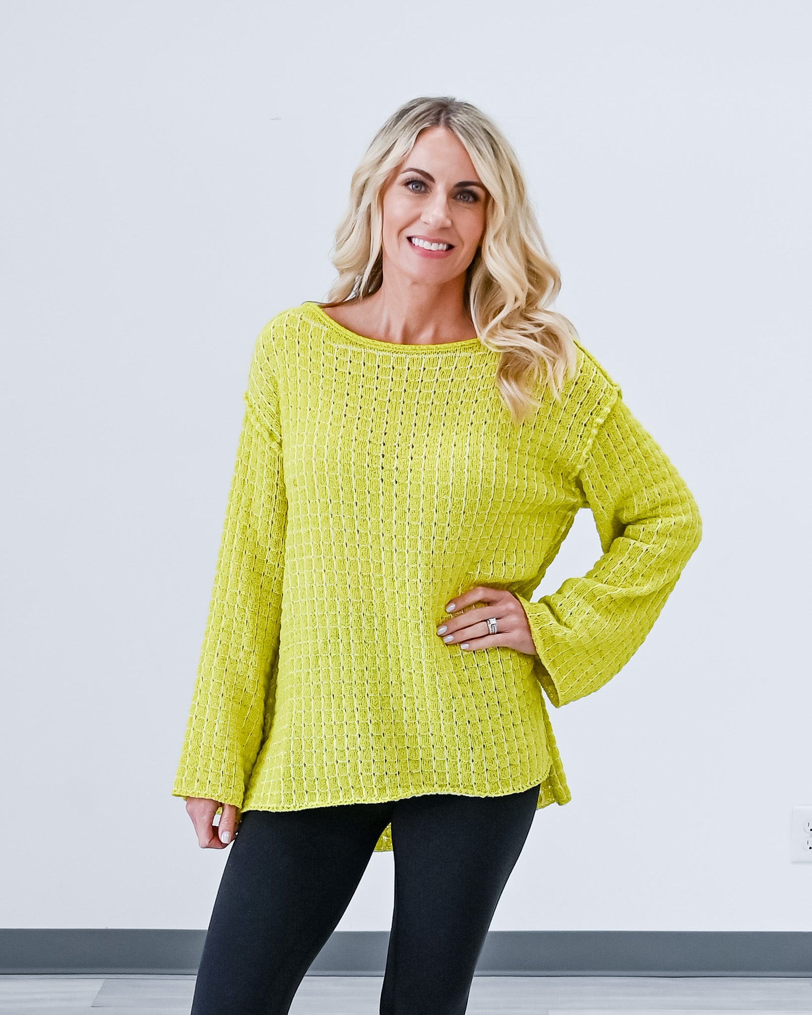 Neon Rainbow Knit Sweater - Sizes 3X to S.