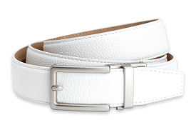 Neubelt Vegan White Golf Belt with 1.375 inch Strap