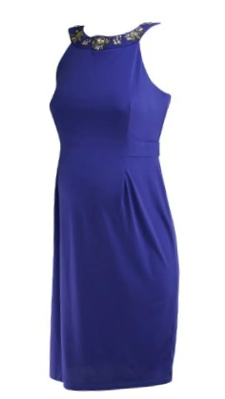 Royal Plum A Pea in the Pod Maternity Embellished Shift Maternity Dress (Size Small) by *New*