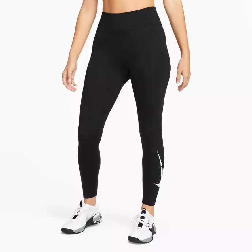 Nike Women's One Mid-Rise 7/8 Graphic Black Training Leggings