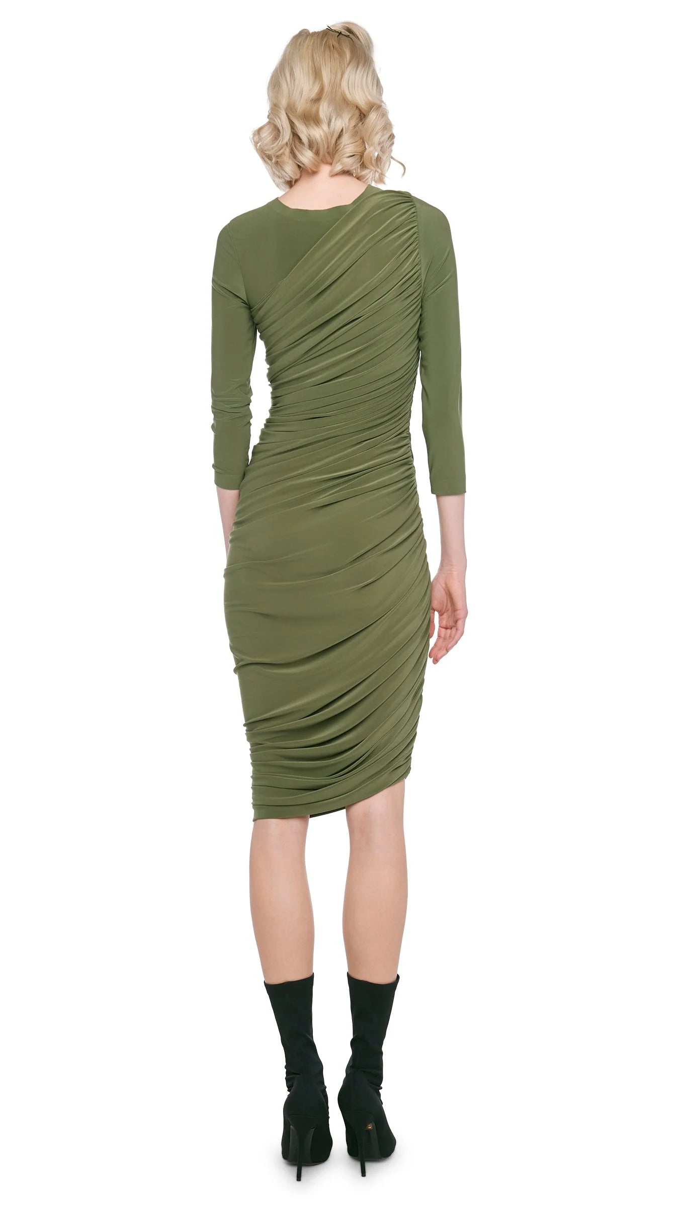 Norma Kamali Green Long Sleeve Diana Dress