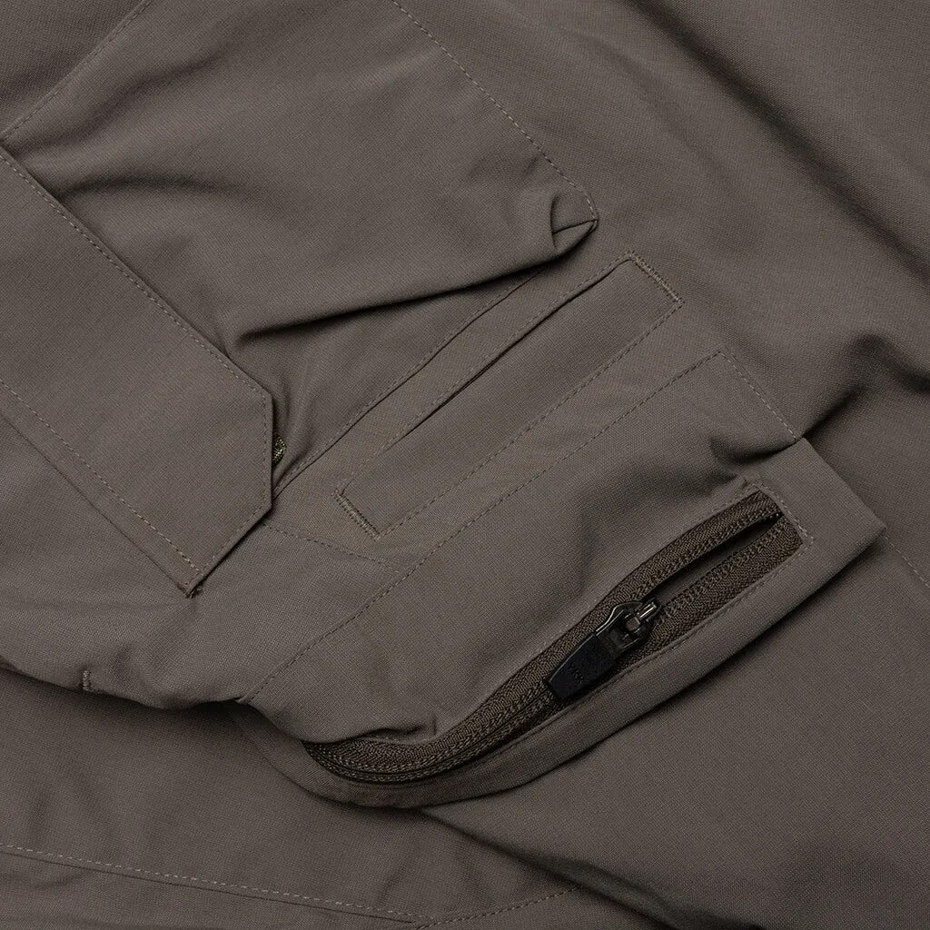 Grey Nylon Stretch BDU Short Pants