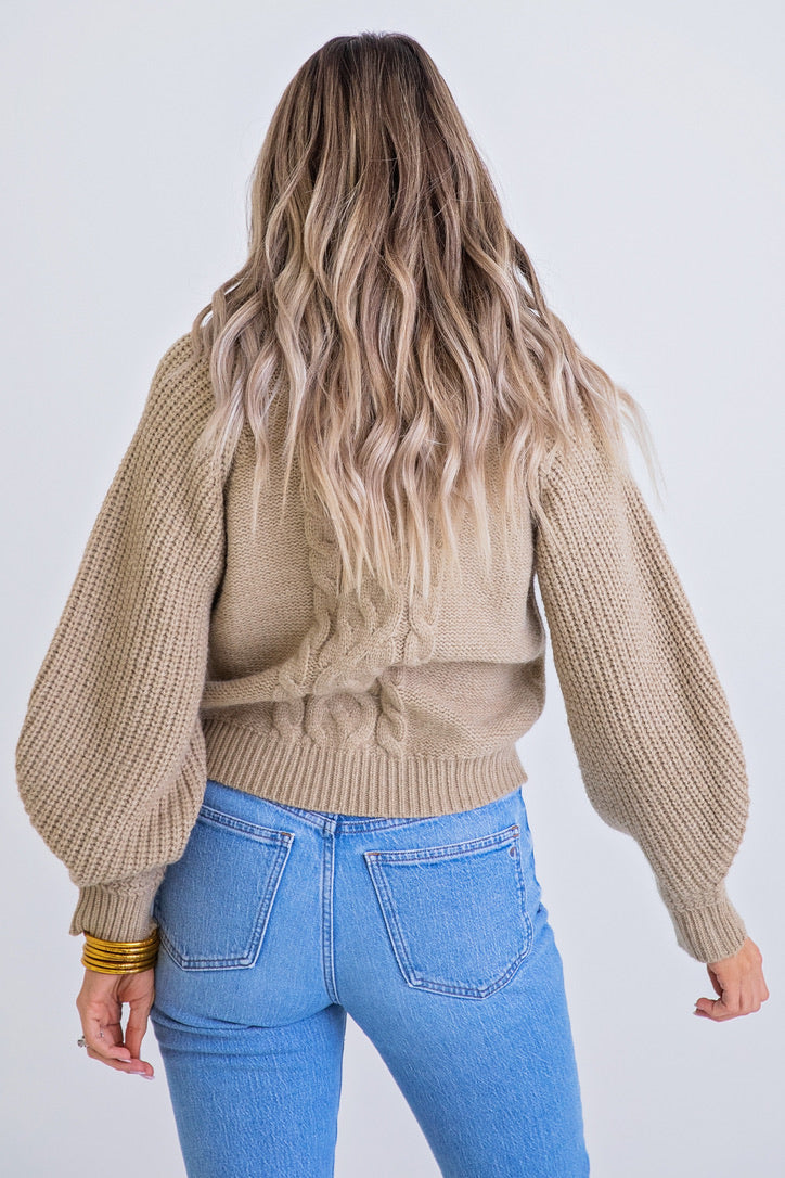 Oatmeal Cable Sweater - Shop Now