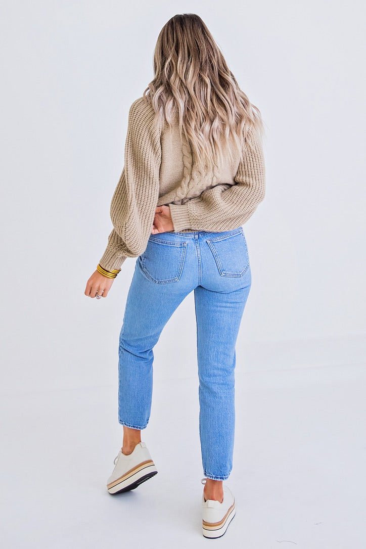 Oatmeal Cable Sweater - Shop Now