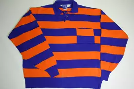 Ocean Pacific vintage 80's polo striped orange blue sweater