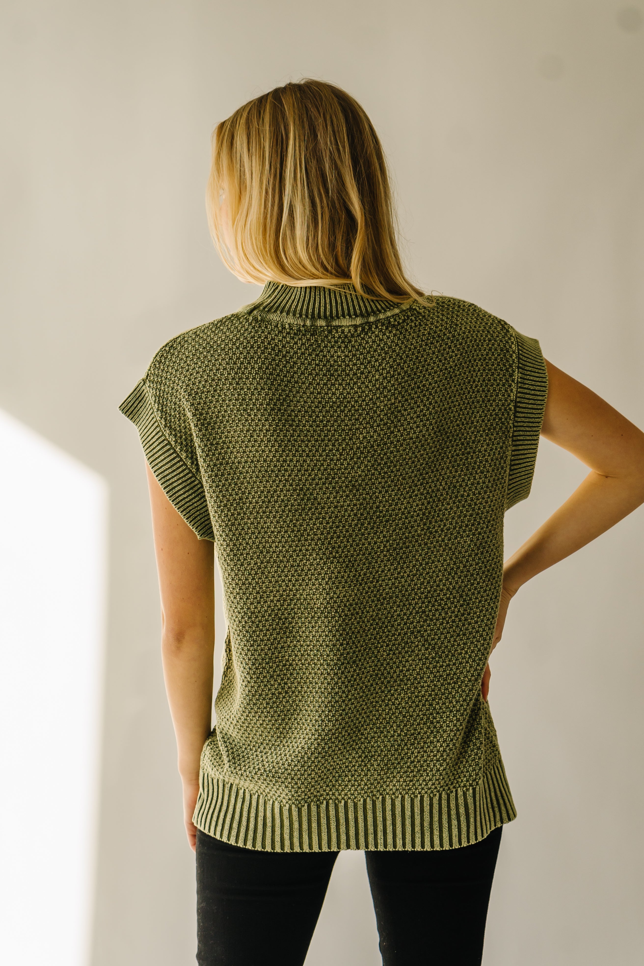 Olive Green Skandia Cap Sleeve Sweater