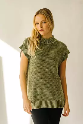 Olive Green Skandia Cap Sleeve Sweater