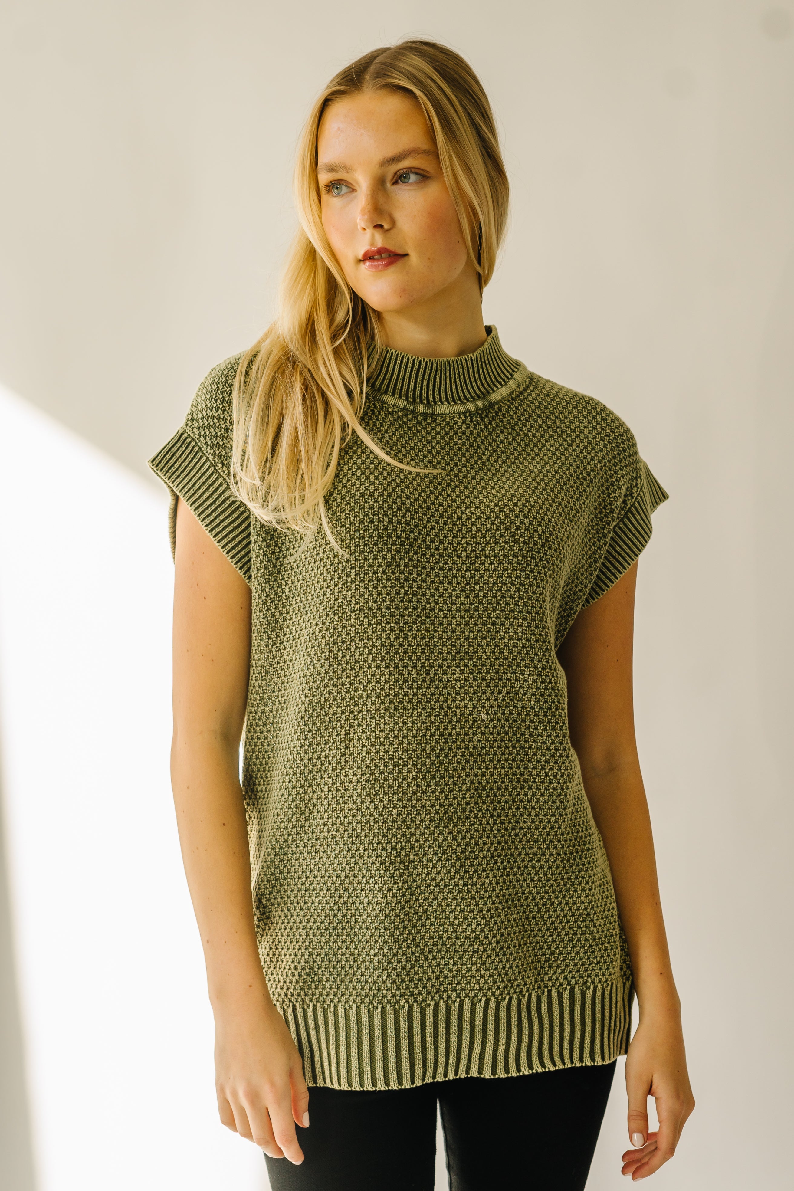 Olive Green Skandia Cap Sleeve Sweater