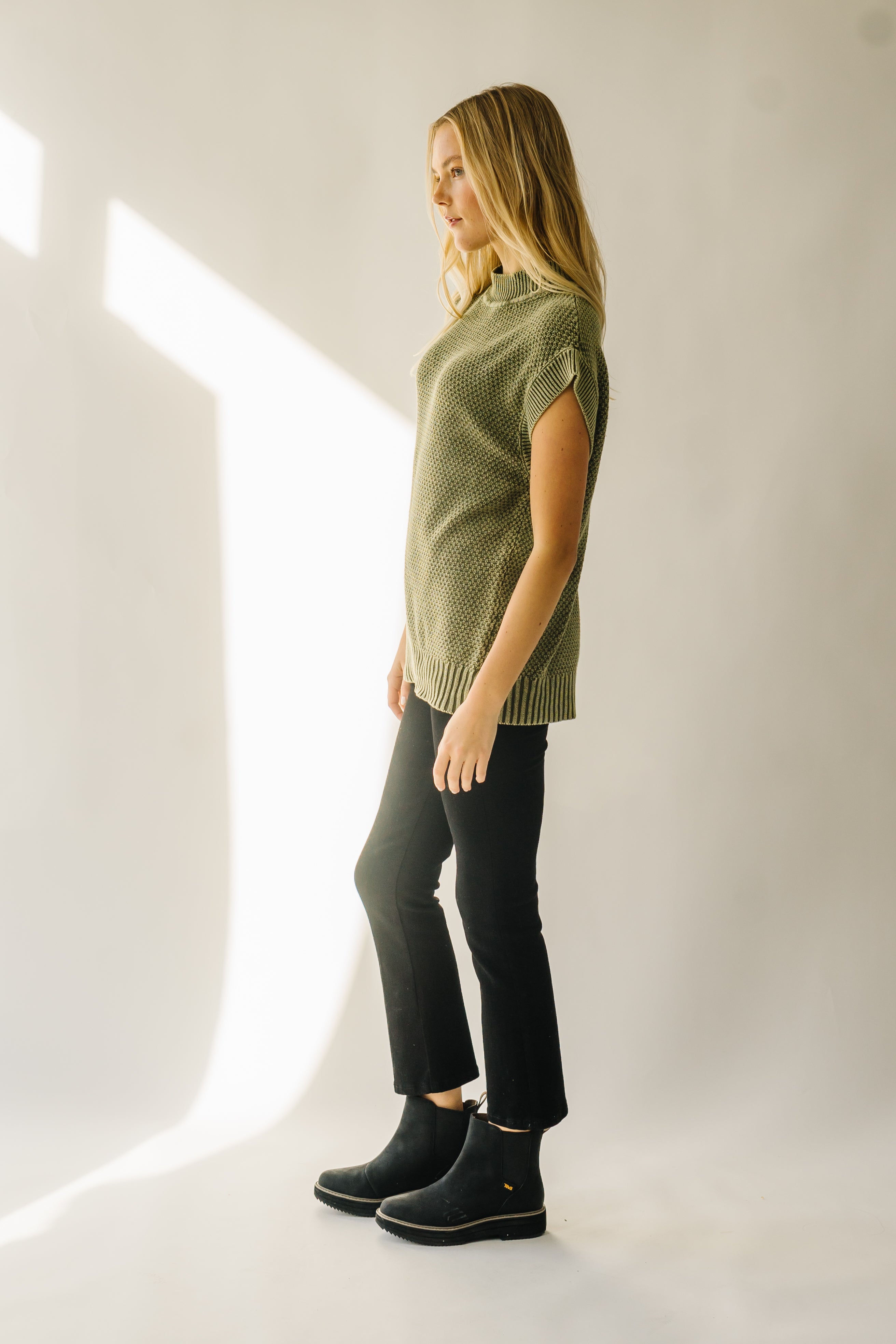 Olive Green Skandia Cap Sleeve Sweater