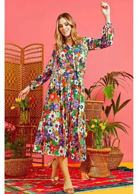 Onjenu Multi Sharon Donna 70's Midi Dress