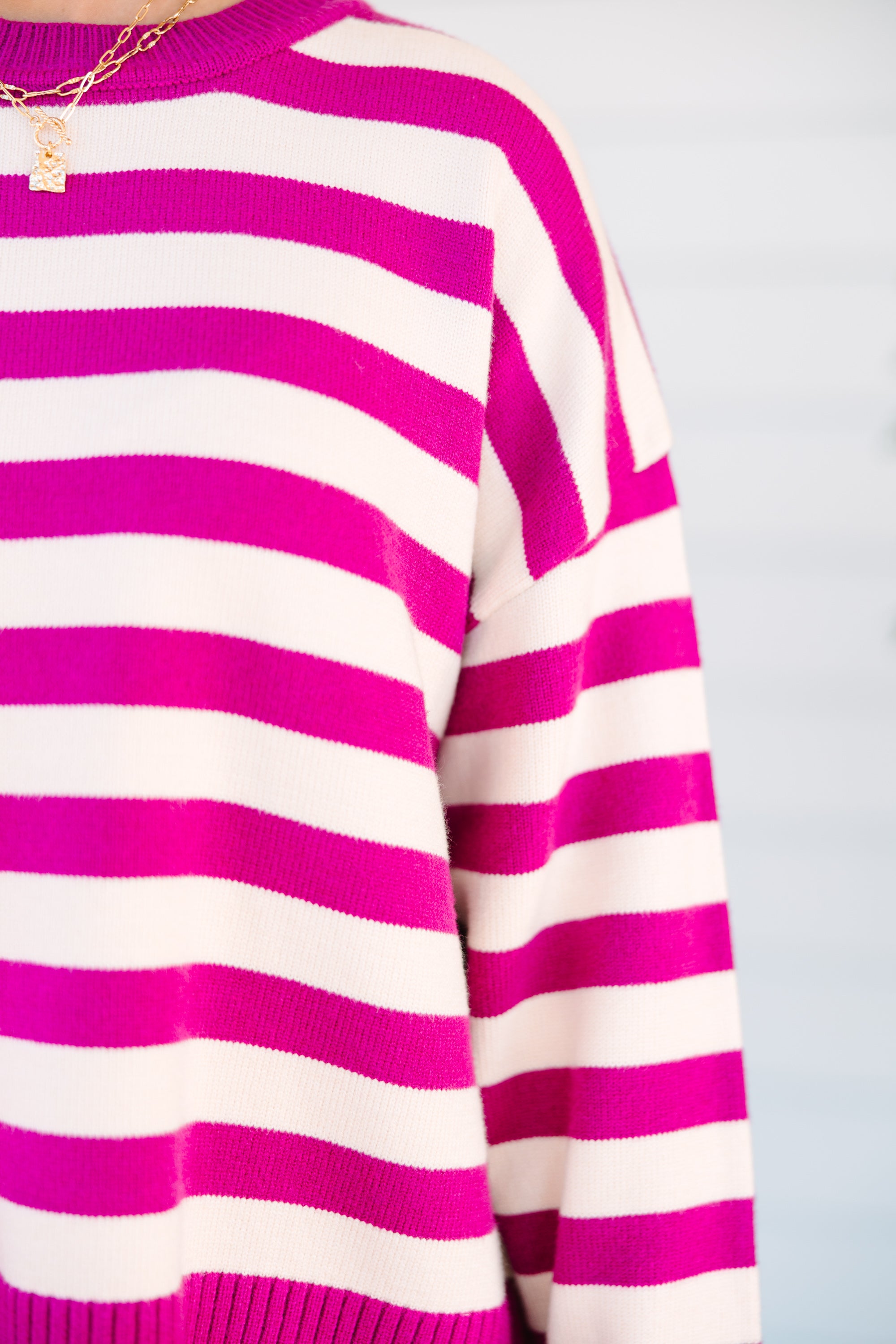 Orchid Pink Striped Sweater